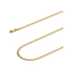 Lant barbati argint placat cu aur galben model cubanez plat 3 mm x 55 cm DiAmanti PancerkaP080-Gold-55cm-SL (Argint 925‰ 7,3 g.)